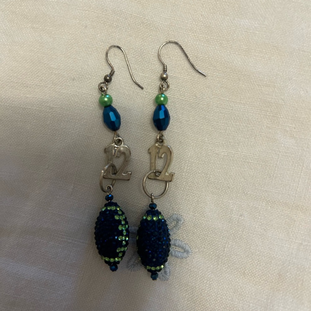 Seahawks 12th Man Handmade Earrings